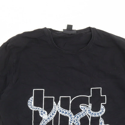Just Cavalli Mens Black Cotton T-Shirt Size M Crew Neck