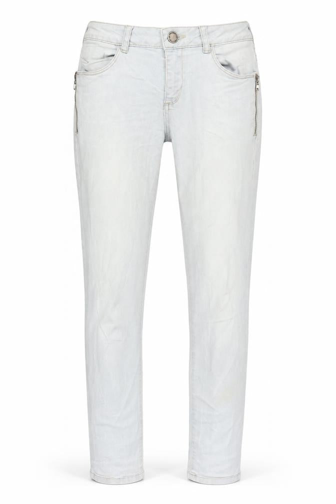 Mint Velvet Womens Grey Cotton Straight Jeans Size 10 L29 in Regular Zip - Pockets