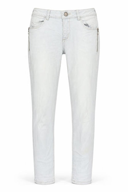 Mint Velvet Womens Grey Cotton Straight Jeans Size 10 L29 in Regular Zip - Pockets