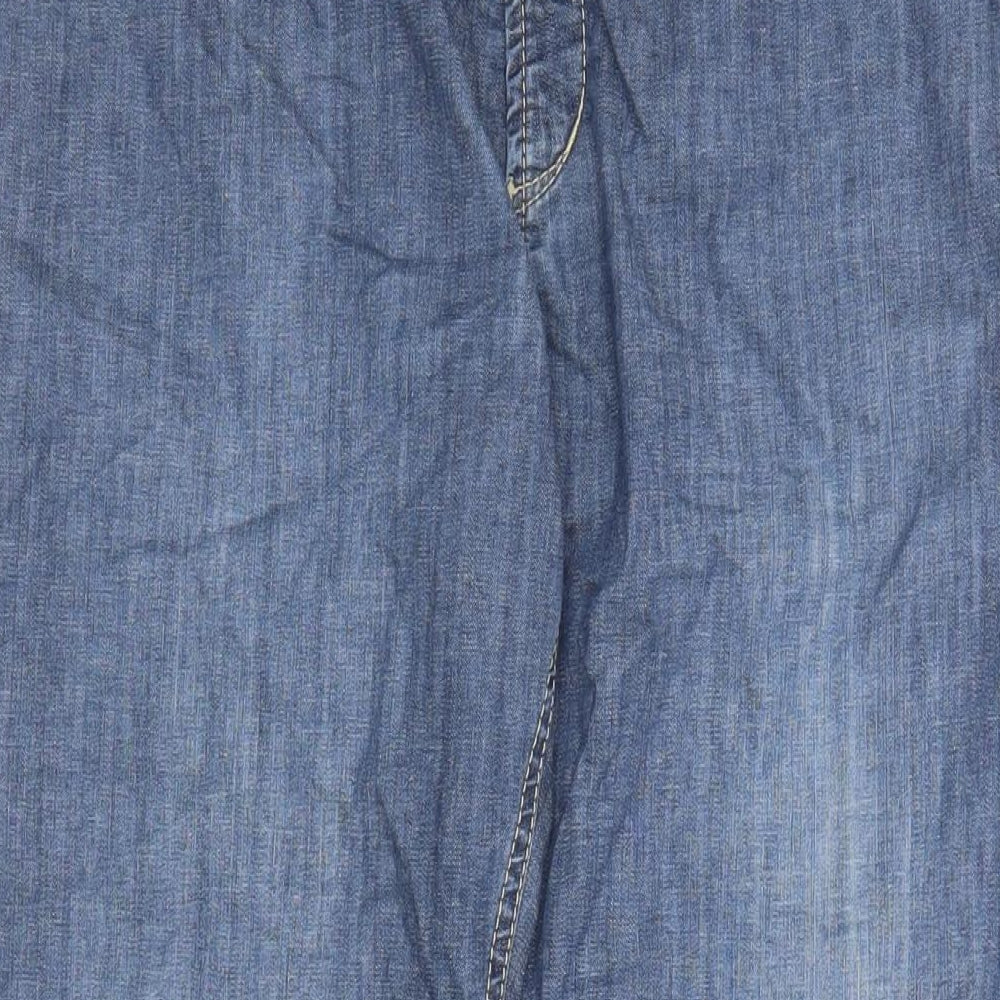 Beat Mens Blue Cotton Straight Jeans Size 38 in L30 in Regular Zip - Pockets