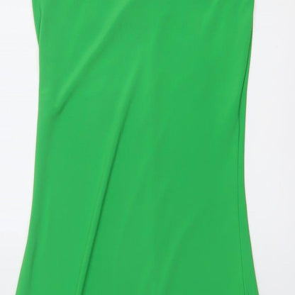 Zara Womens Green Polyester Bodycon Size S Square Neck Pullover