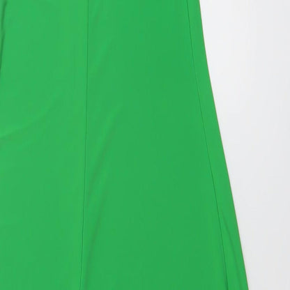 Zara Womens Green Polyester Bodycon Size S Square Neck Pullover