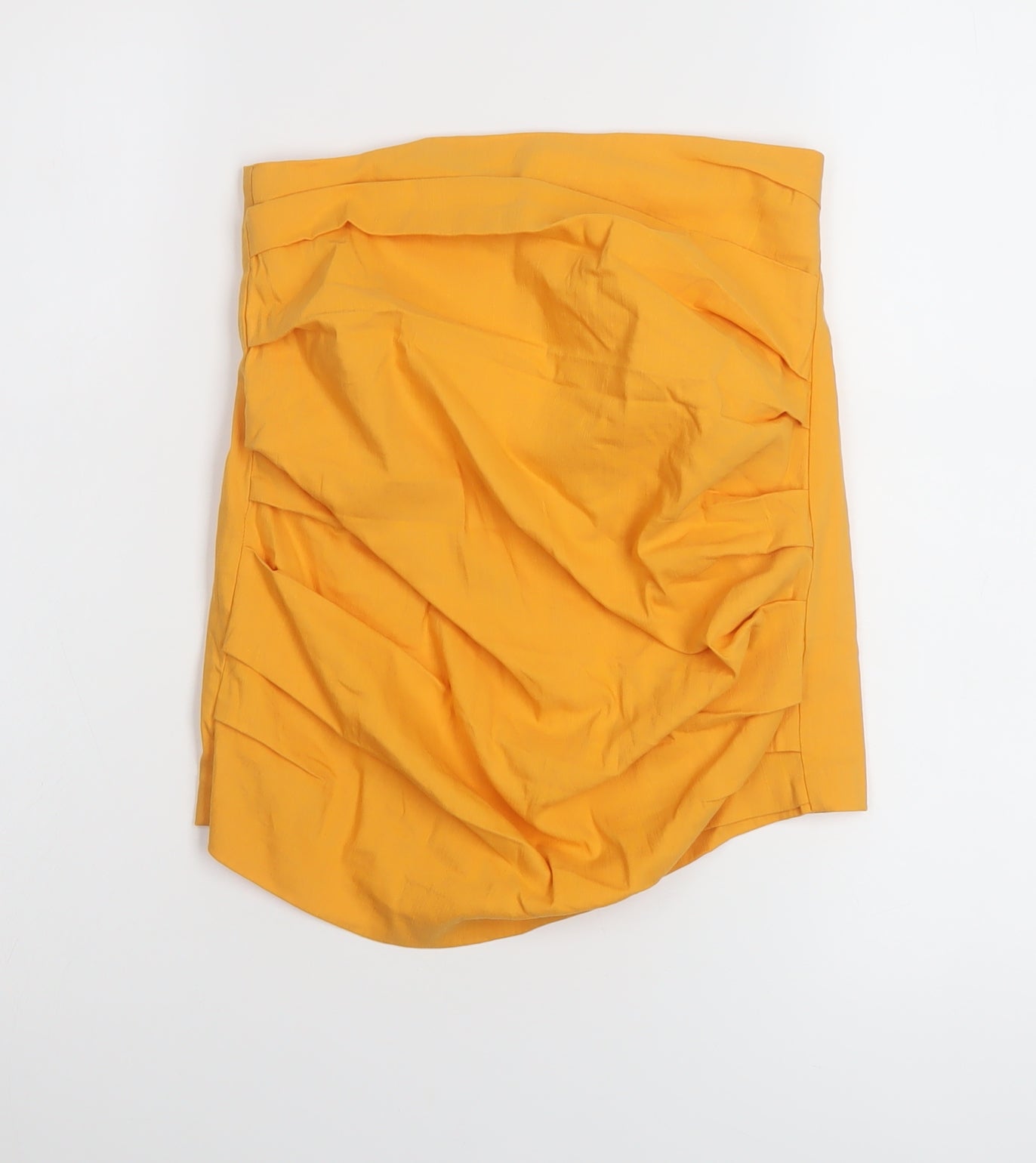 Bershka Womens Orange Cotton Basic T-Shirt Size XS Off the Shoulder