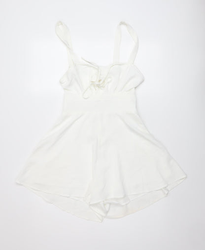 CIDER Womens Ivory Polyester Playsuit One-Piece Size S Zip