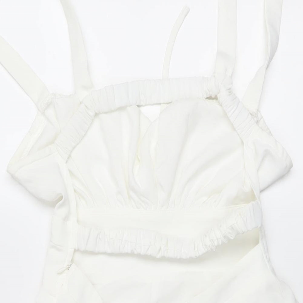 CIDER Womens Ivory Polyester Playsuit One-Piece Size S Zip