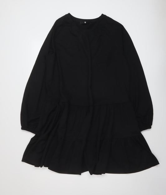 Very Womens Black Polyester A-Line Size 16 Round Neck Pullover