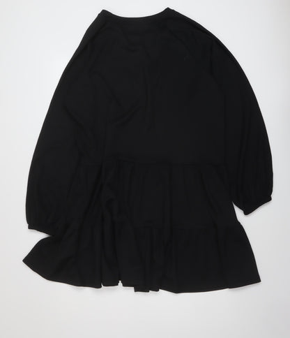 Very Womens Black Polyester A-Line Size 16 Round Neck Pullover