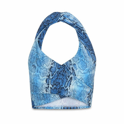 Womens UK Size 6 PRETTYLITTLETHING Blue Cropped Tank