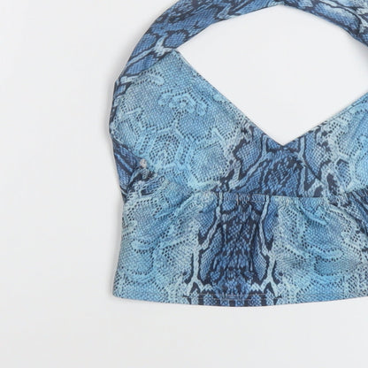 Womens UK Size 6 PRETTYLITTLETHING Blue Cropped Tank
