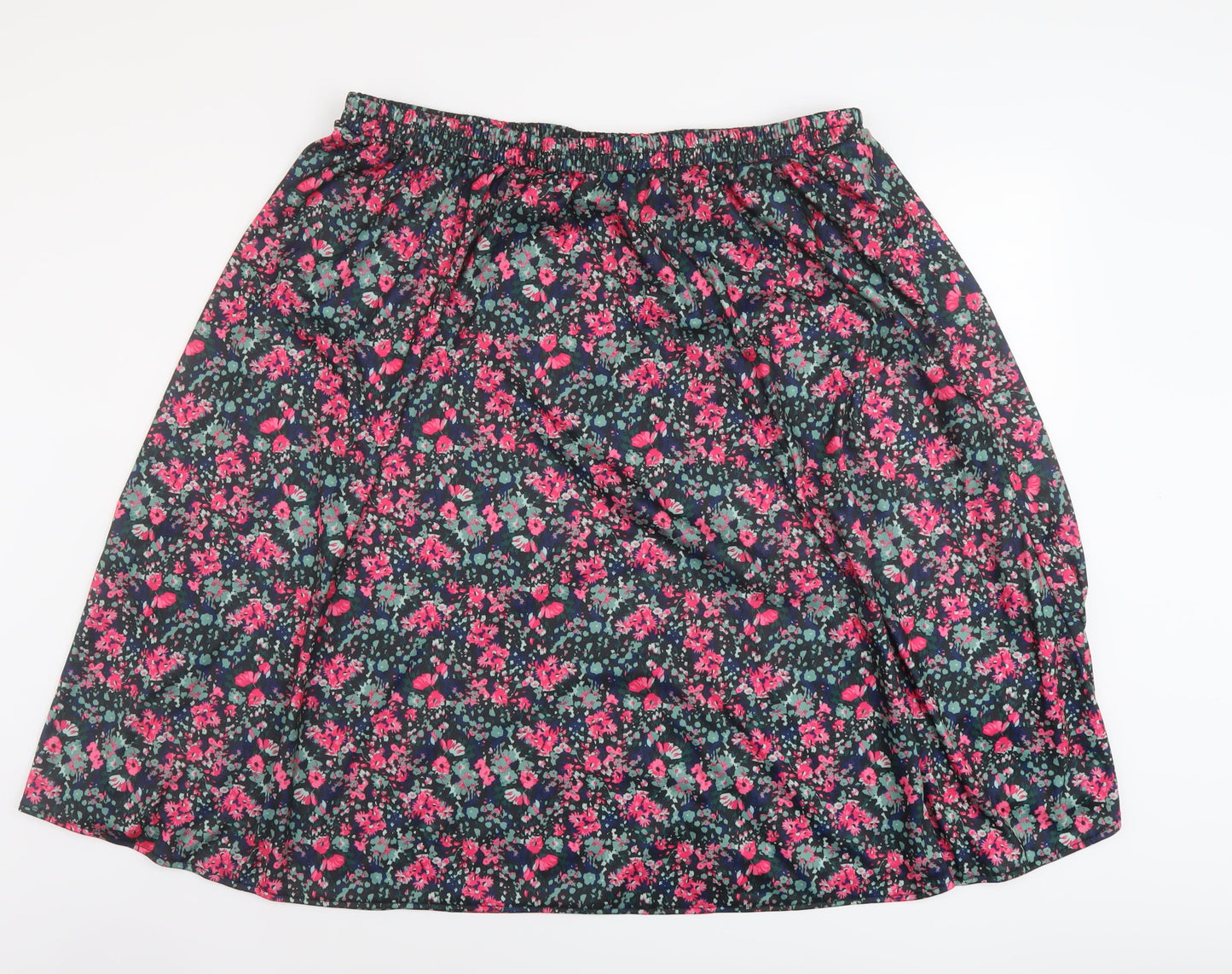 Fashion Frendly Womens Multicoloured Floral Polyester A-Line Skirt Size XL