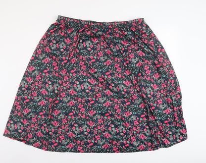 Fashion Frendly Womens Multicoloured Floral Polyester A-Line Skirt Size XL