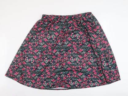 Fashion Frendly Womens Multicoloured Floral Polyester A-Line Skirt Size XL