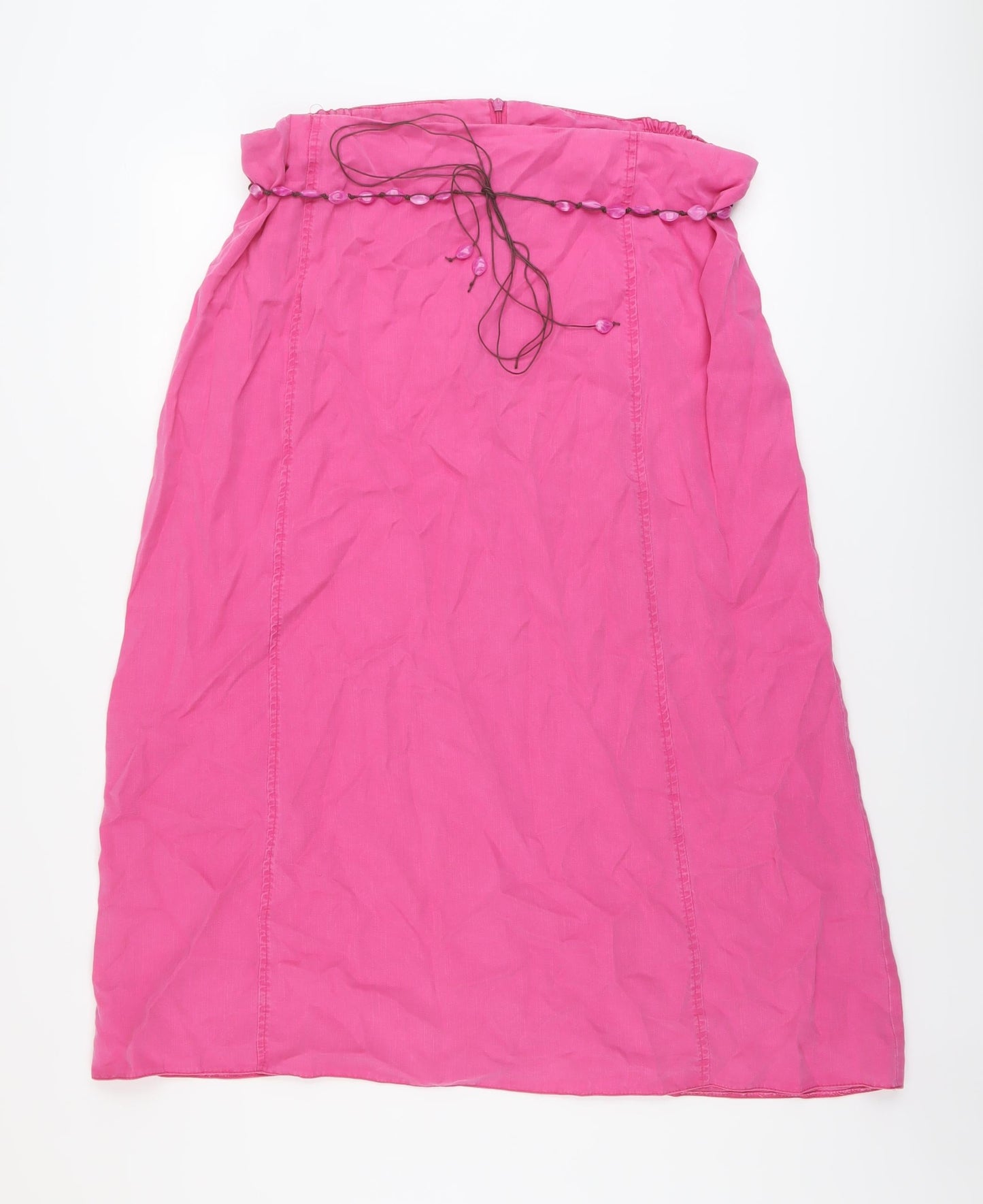 Ann Harvey Womens Pink Lyocell A-Line Skirt Size 18 Zip
