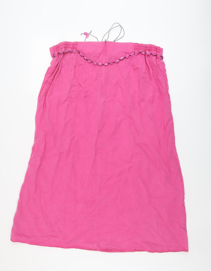 Ann Harvey Womens Pink Lyocell A-Line Skirt Size 18 Zip