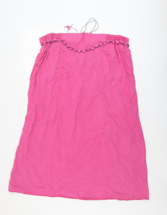 Ann Harvey Womens Pink Lyocell A-Line Skirt Size 18 Zip