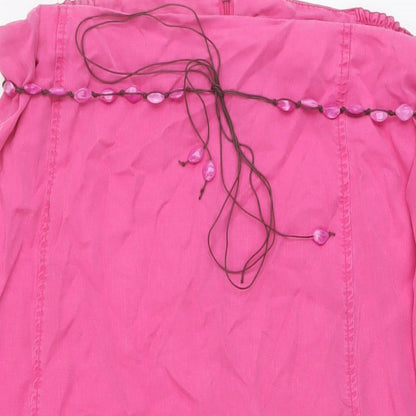 Ann Harvey Womens Pink Lyocell A-Line Skirt Size 18 Zip