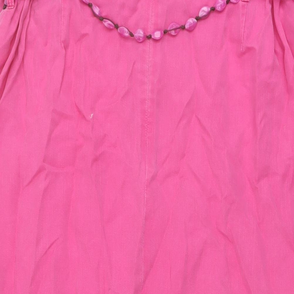 Ann Harvey Womens Pink Lyocell A-Line Skirt Size 18 Zip