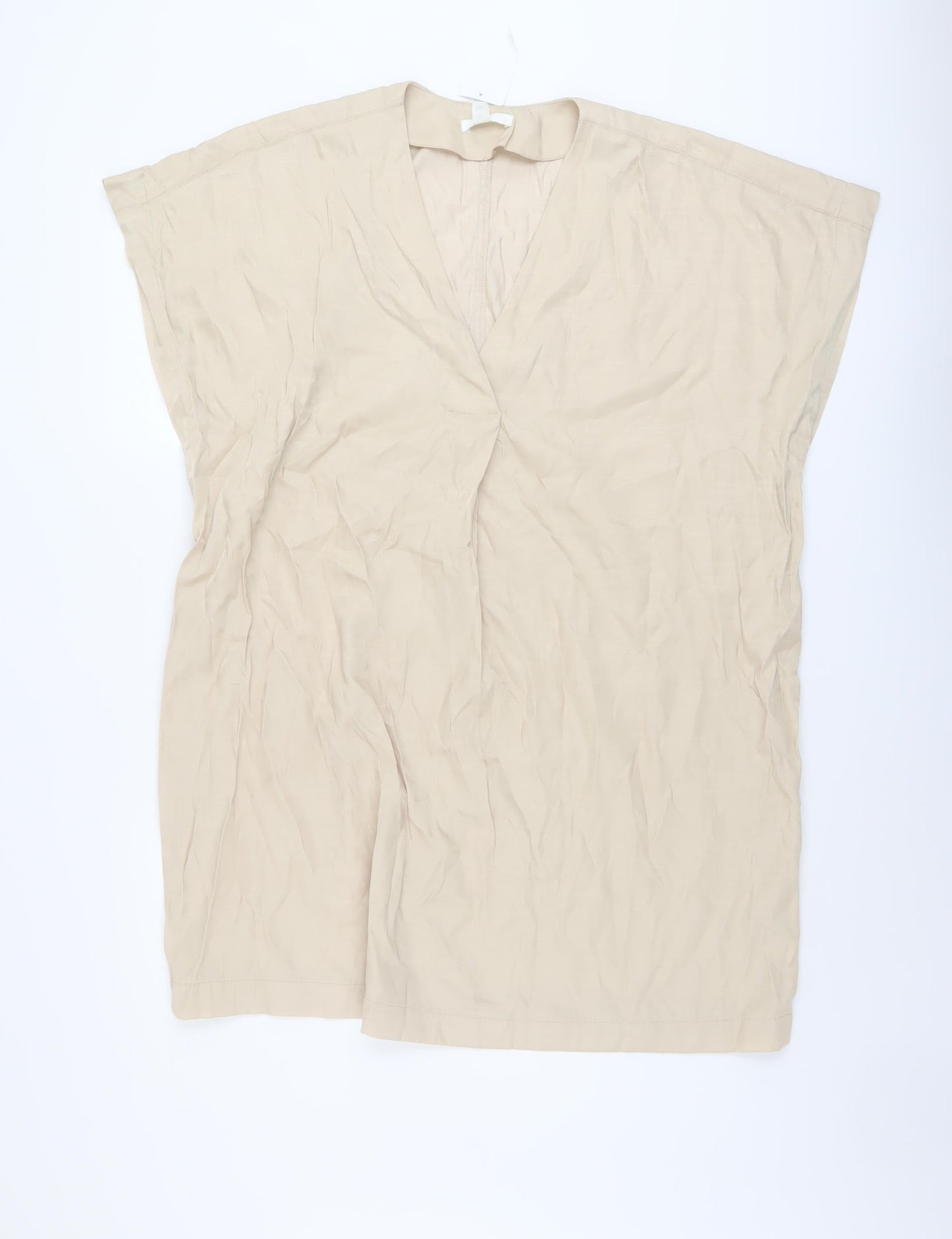 Womens UK Size XS H&M Beige Tunic Blouse