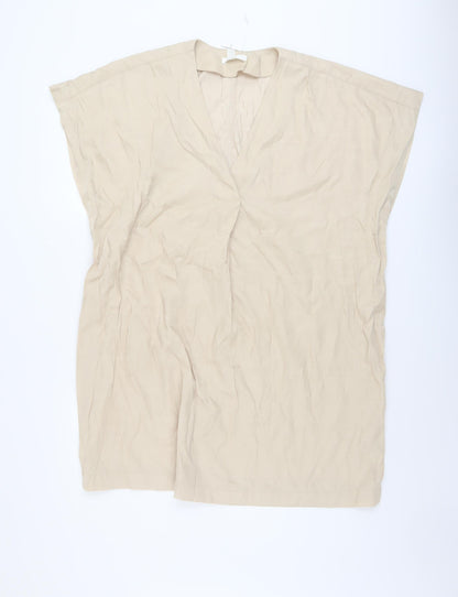 Womens UK Size XS H&M Beige Tunic Blouse