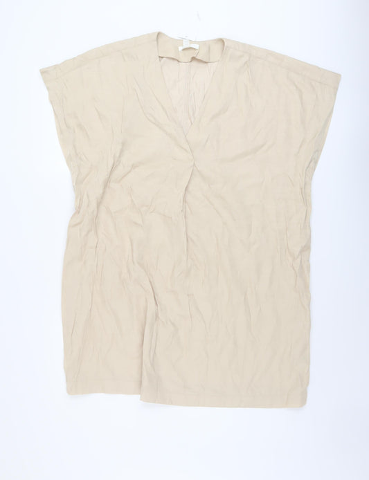 Womens UK Size XS H&M Beige Tunic Blouse