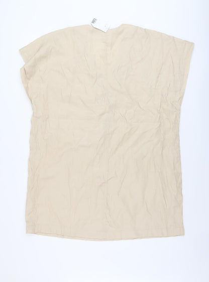 Womens UK Size XS H&M Beige Tunic Blouse