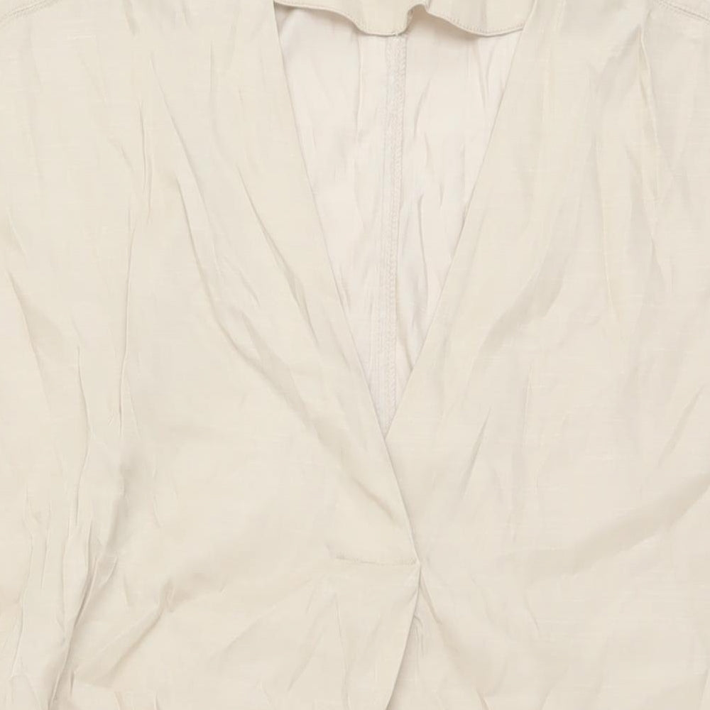 Womens UK Size XS H&M Beige Tunic Blouse