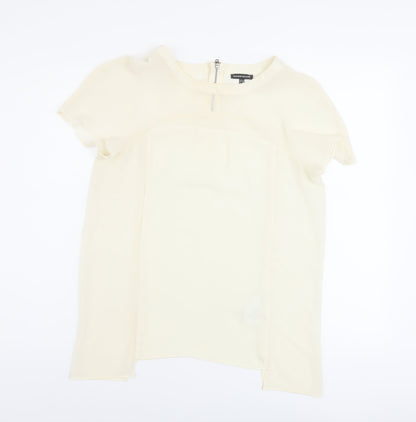 Womens UK Size 12 Warehouse Ivory Basic Blouse