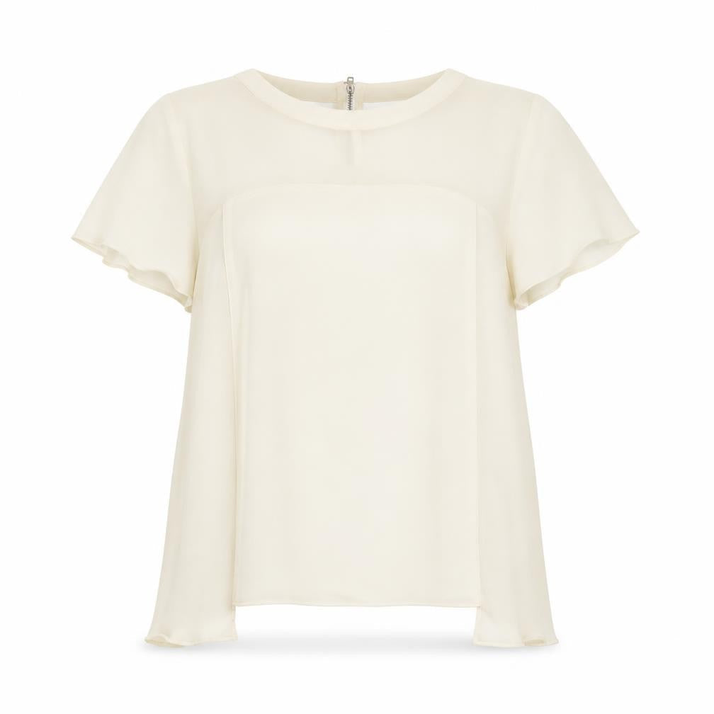 Womens UK Size 12 Warehouse Ivory Basic Blouse