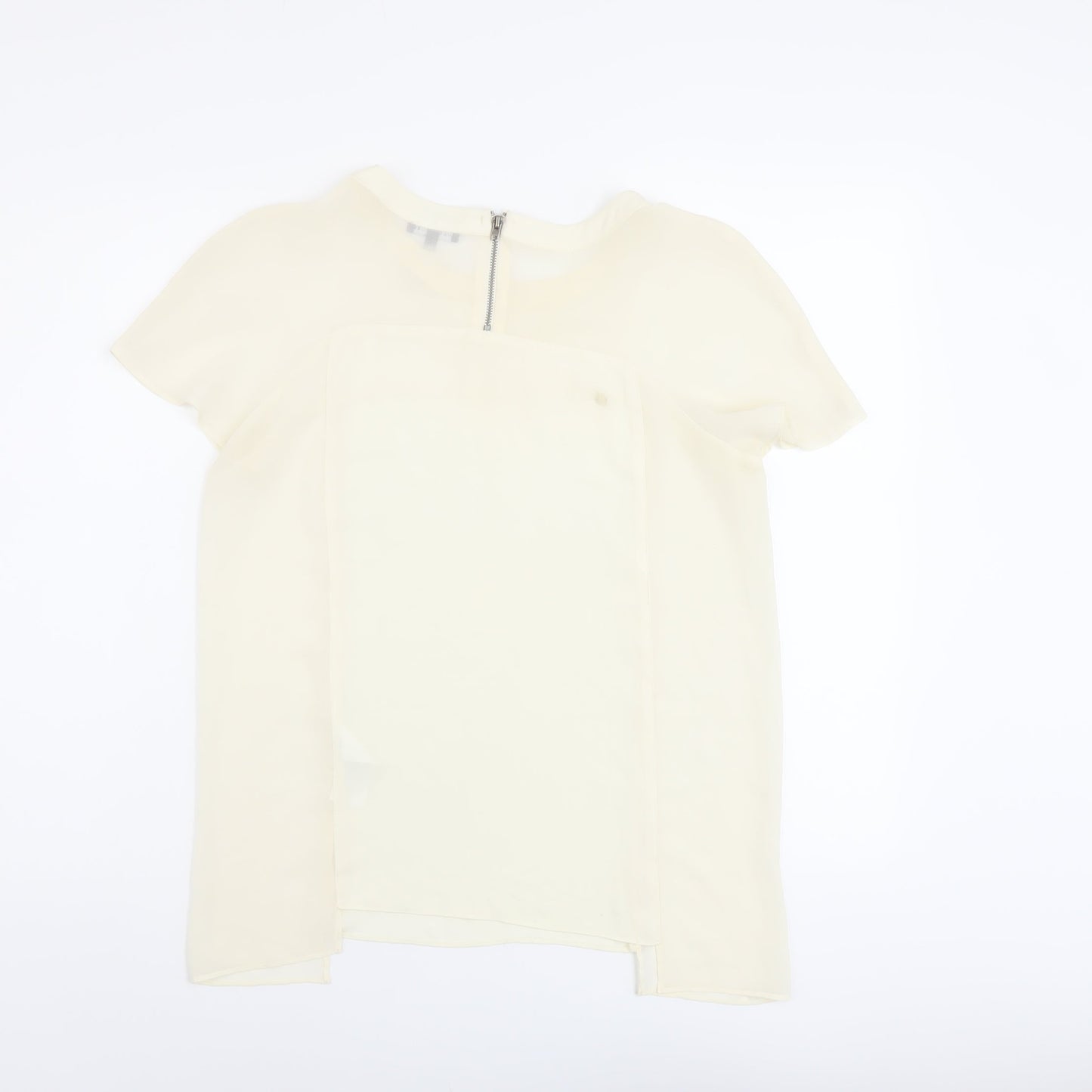 Womens UK Size 12 Warehouse Ivory Basic Blouse