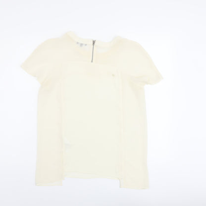 Womens UK Size 12 Warehouse Ivory Basic Blouse