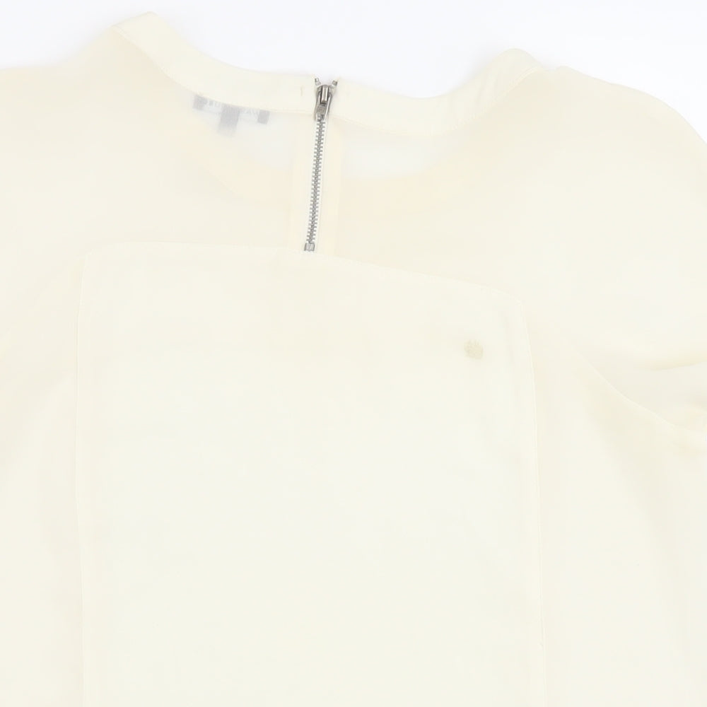 Womens UK Size 12 Warehouse Ivory Basic Blouse