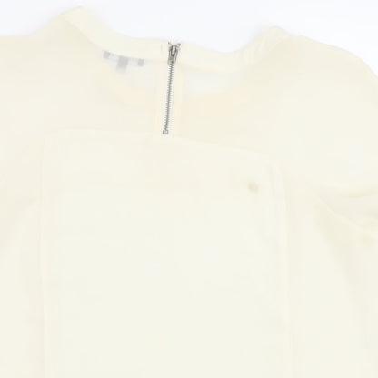 Womens UK Size 12 Warehouse Ivory Basic Blouse
