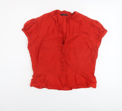 Womens UK Size 16 Linea Red Basic Blouse