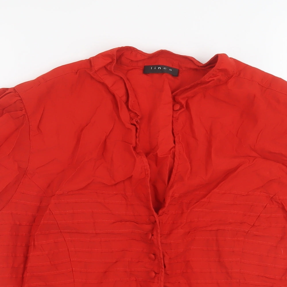Womens UK Size 16 Linea Red Basic Blouse