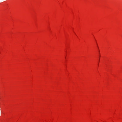 Womens UK Size 16 Linea Red Basic Blouse