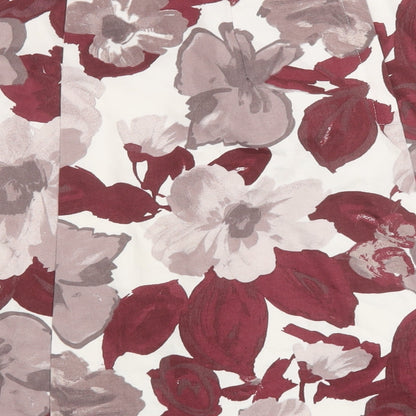 H&M Womens Pink Floral Polyester A-Line Skirt Size 12 Button