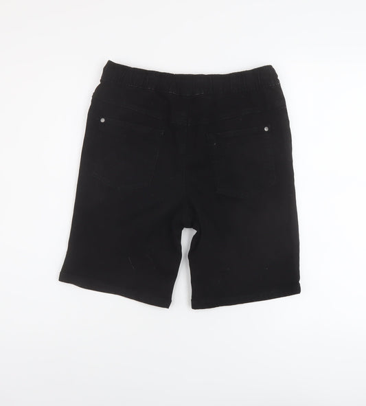 George Boys Black Cotton Bermuda Shorts Size 14-15 Years Regular Drawstring