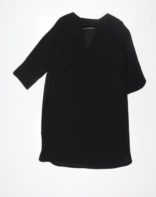 Marks and Spencer Womens Black Polyester Shift Size 12 Round Neck Pullover