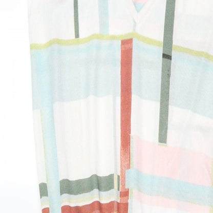 NEXT Womens Multicoloured Geometric Polyester Shift Size 8 V-Neck Pullover - Drawstring Waist