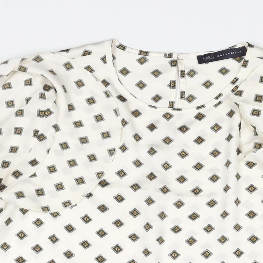 Womens UK Size 10 Marks and Spencer Ivory Basic Blouse