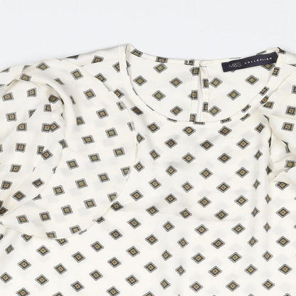 Womens UK Size 10 Marks and Spencer Ivory Basic Blouse