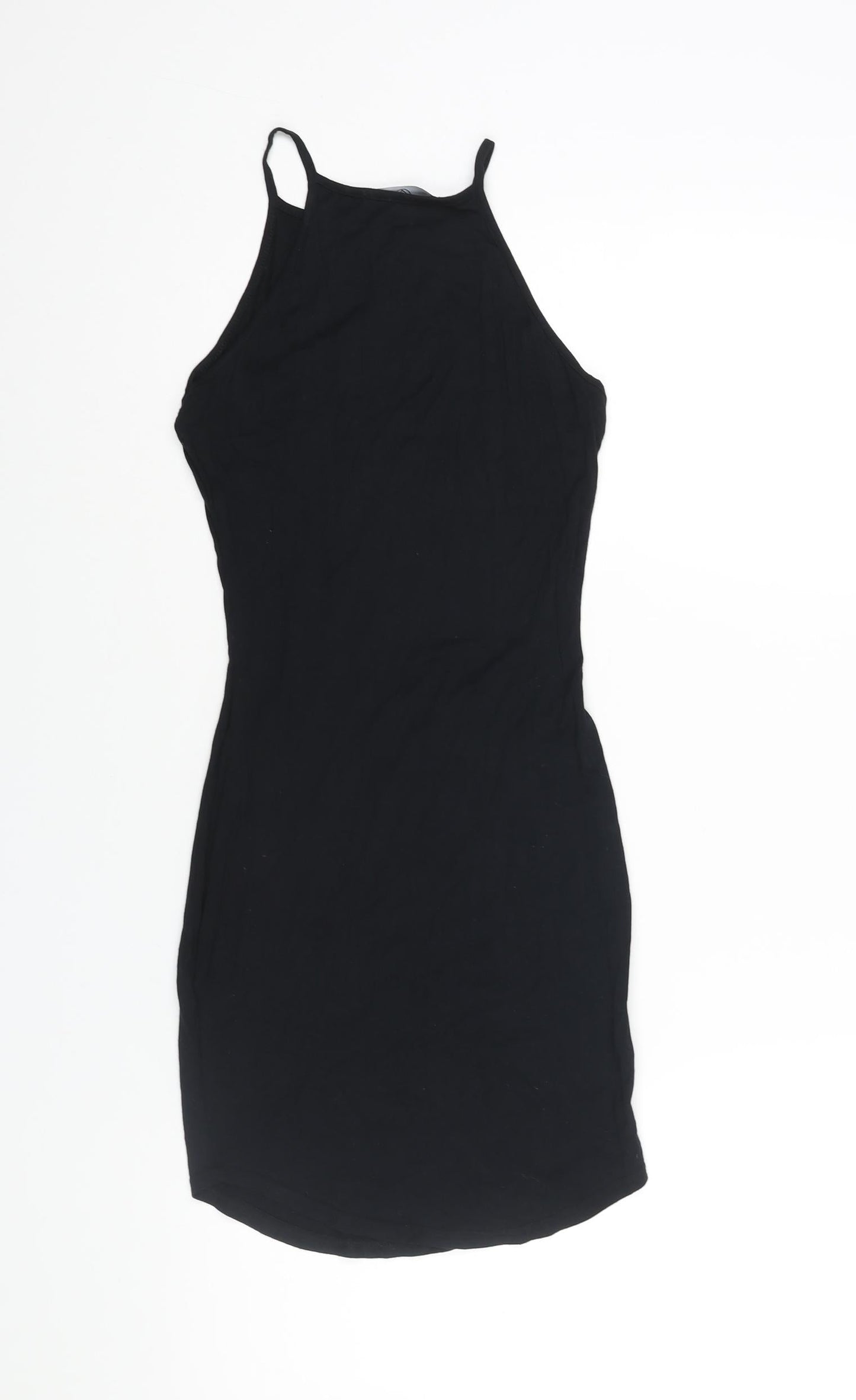 Missguided Womens Black Viscose Bodycon Size 6 Square Neck Pullover