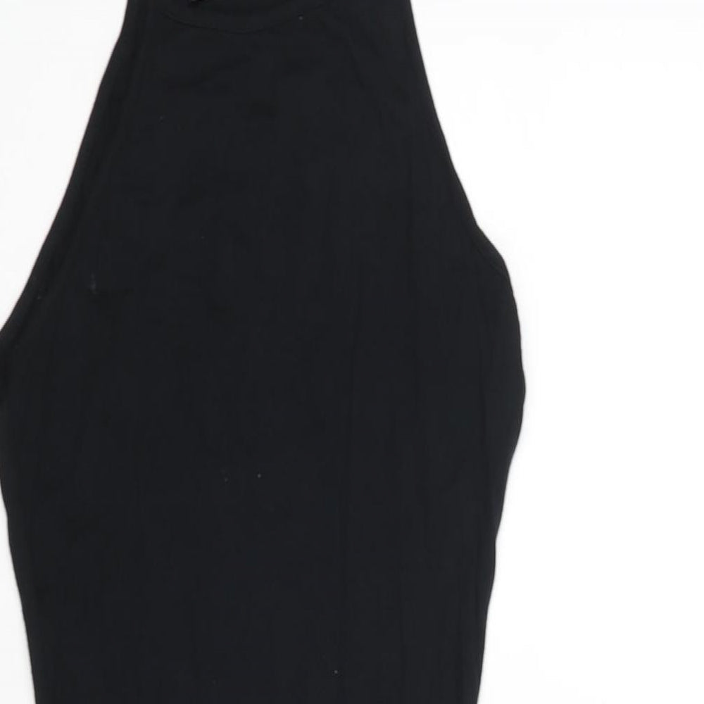 Missguided Womens Black Viscose Bodycon Size 6 Square Neck Pullover