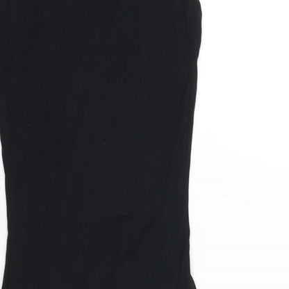 Missguided Womens Black Viscose Bodycon Size 6 Square Neck Pullover