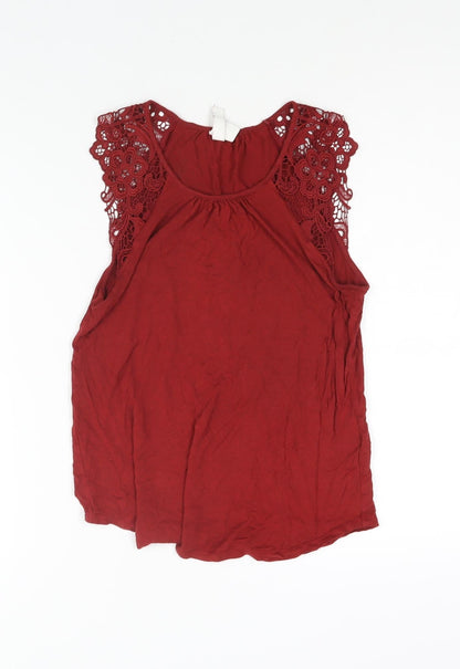Womens UK Size XS H&M Red Basic Blouse