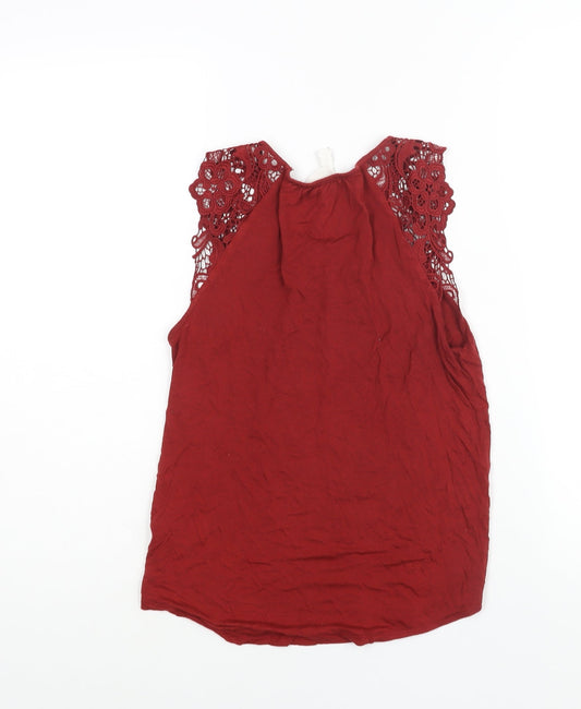 Womens UK Size XS H&M Red Basic Blouse