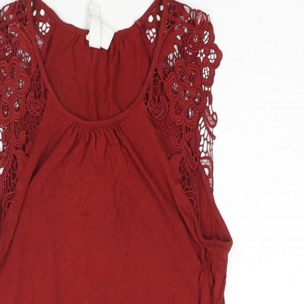 Womens UK Size XS H&M Red Basic Blouse
