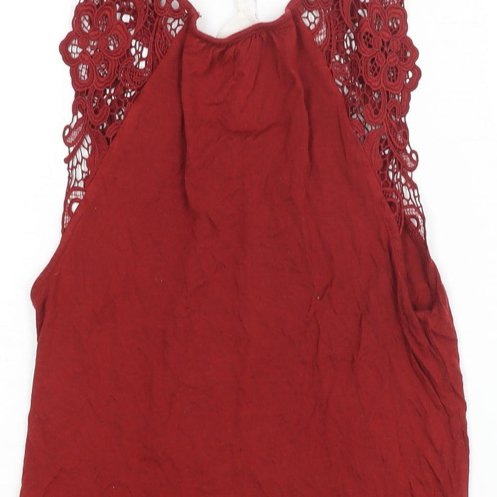 Womens UK Size XS H&M Red Basic Blouse