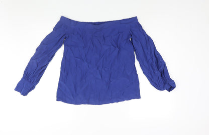 Womens UK Size 10 Warehouse Blue Basic Blouse