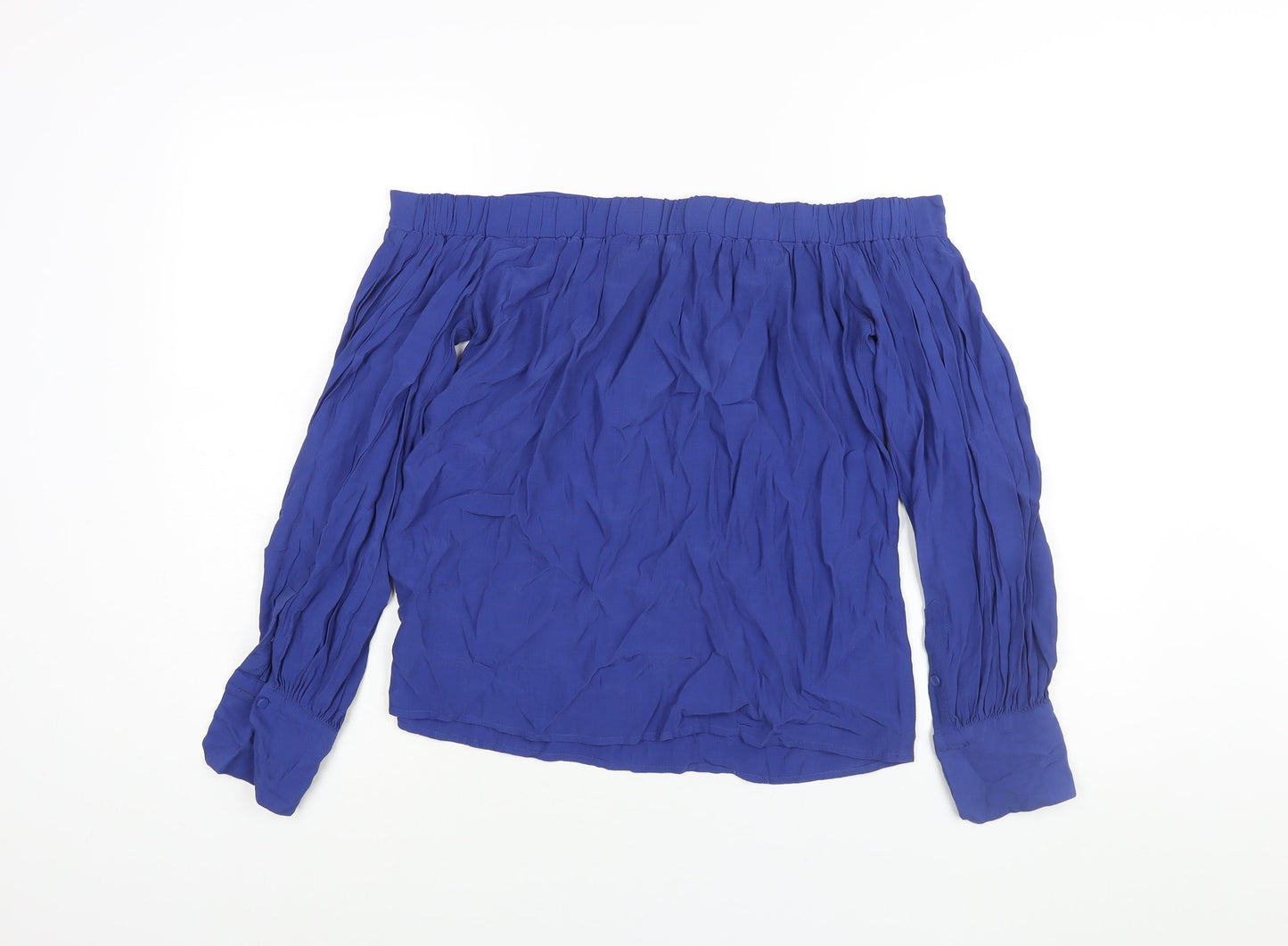 Womens UK Size 10 Warehouse Blue Basic Blouse